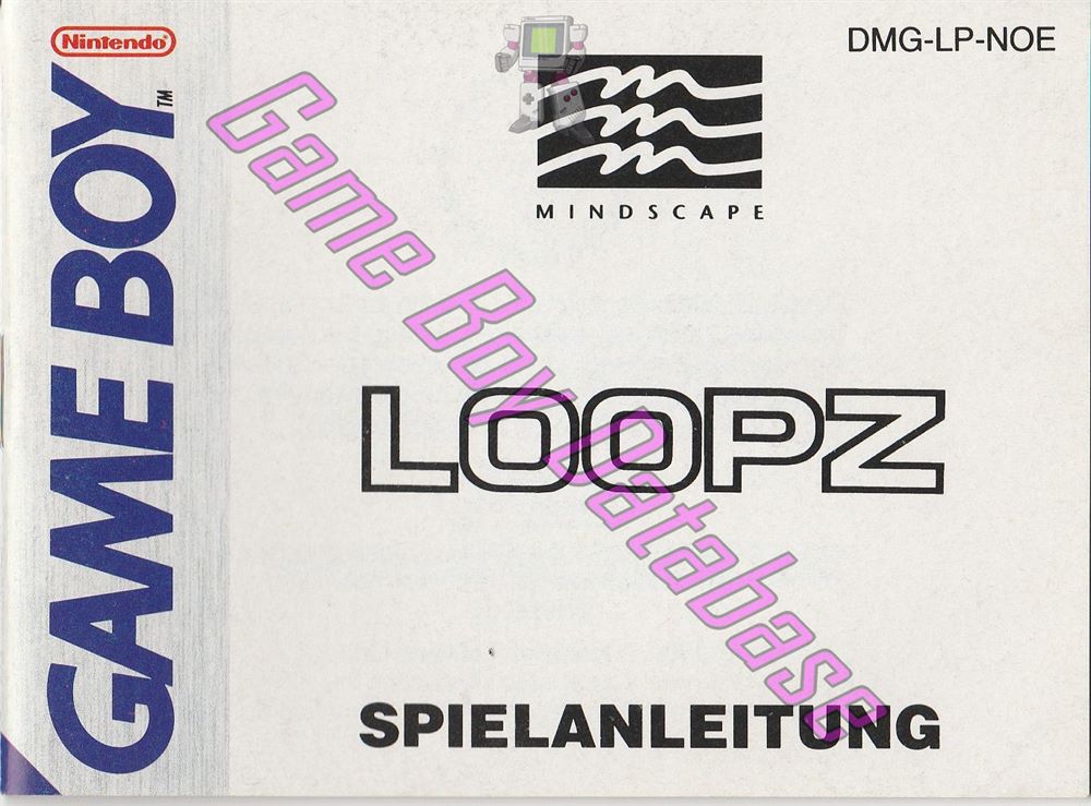 Loopz NOE Front of the booklet