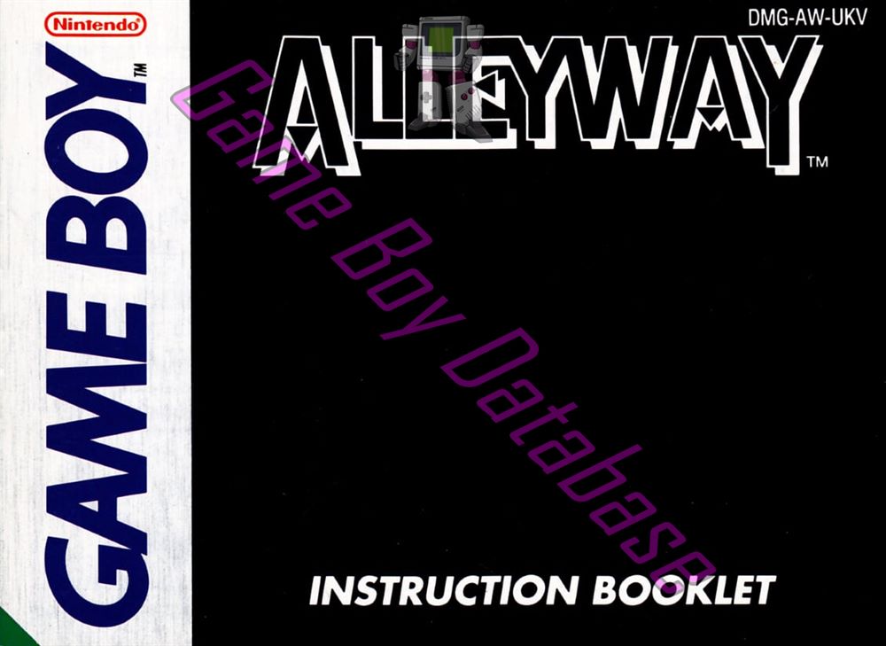 Alleyway UKV Front of the booklet