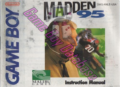 Madden 95 USA Front of the booklet