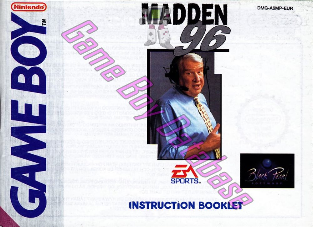 Madden NFL 96 EUR Front of the booklet