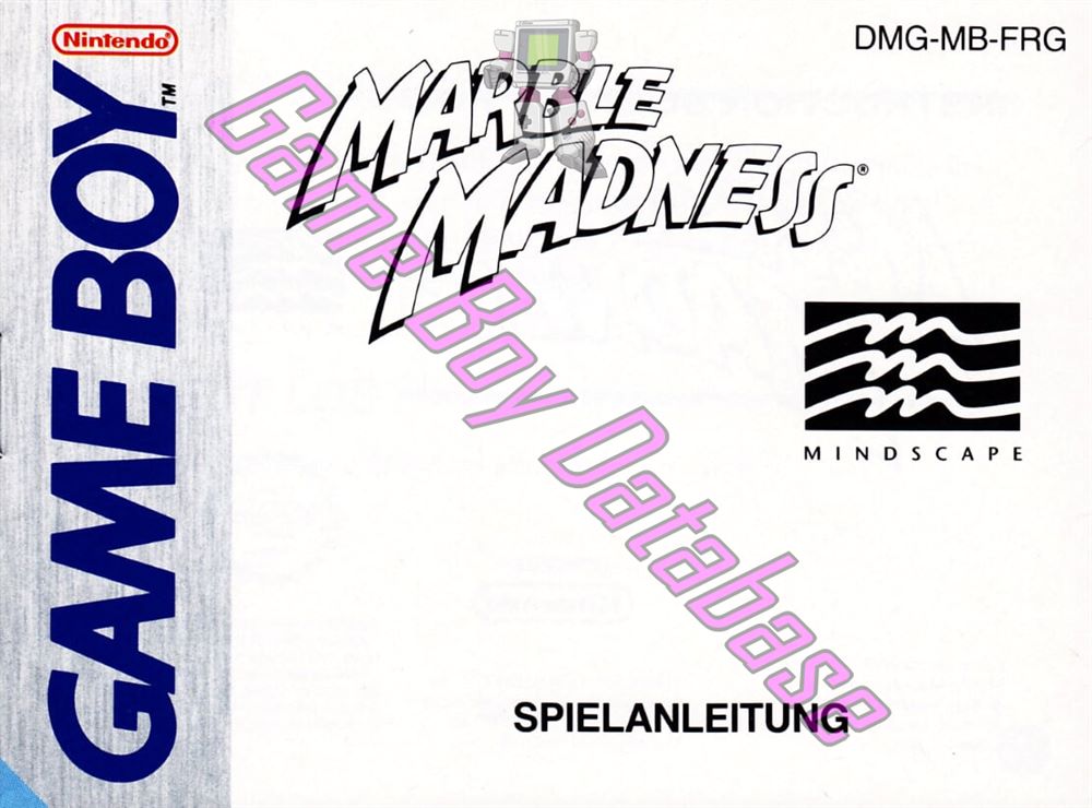 Marble Madness FRG Front of the booklet