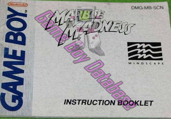 Marble Madness SCN Front of the booklet