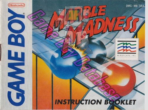 Marble Madness USA Front of the booklet