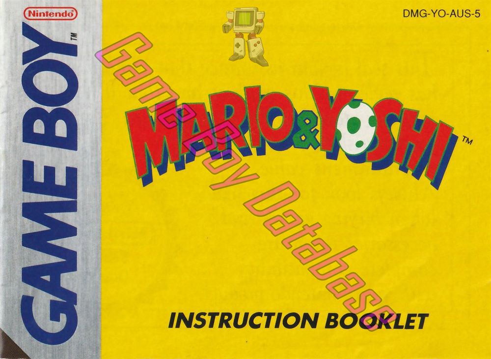 Mario & Yoshi AUS Front of the booklet