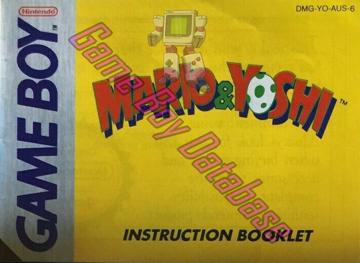 Mario & Yoshi AUS-1 Front of the booklet