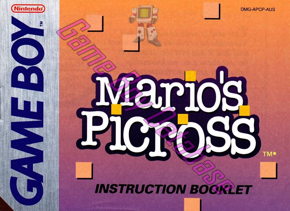 Mario's Picross AUS Front of the booklet