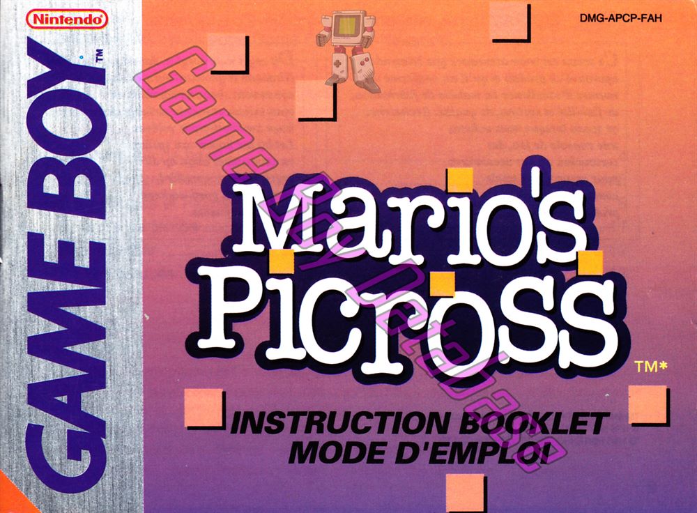 Mario's Picross FAH Front of the booklet