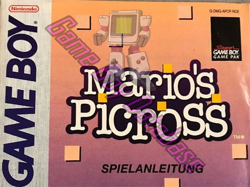 Mario's Picross NOE Front of the booklet