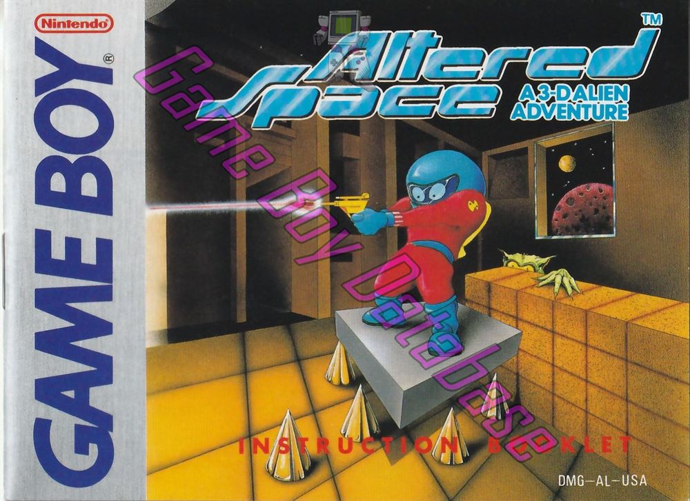 Altered Space a 3-D Alien Adventure USA Front of the booklet