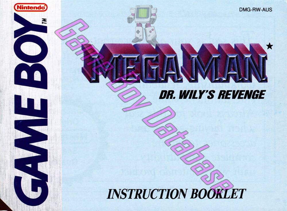 Mega Man Dr. Wily's Revenge AUS Front of the booklet