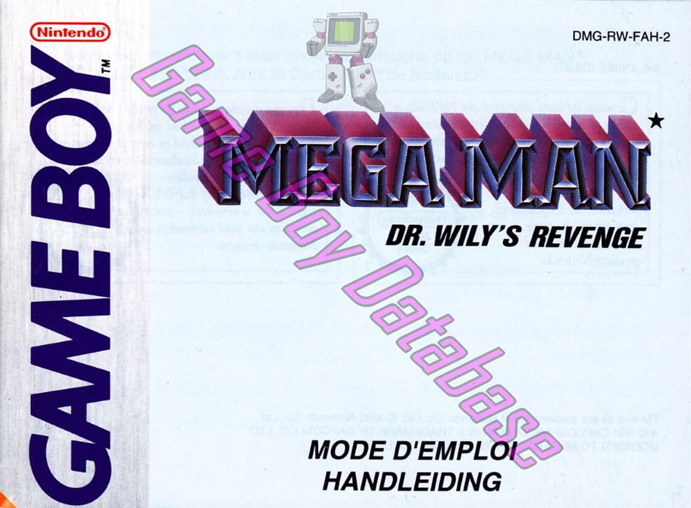 Mega Man Dr. Wily's Revenge FAH-1 Front of the booklet