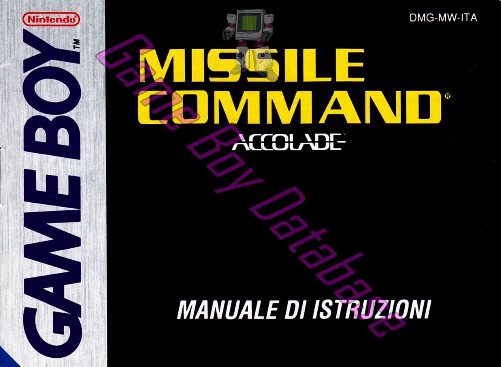 Missile Command ITA Front of the booklet