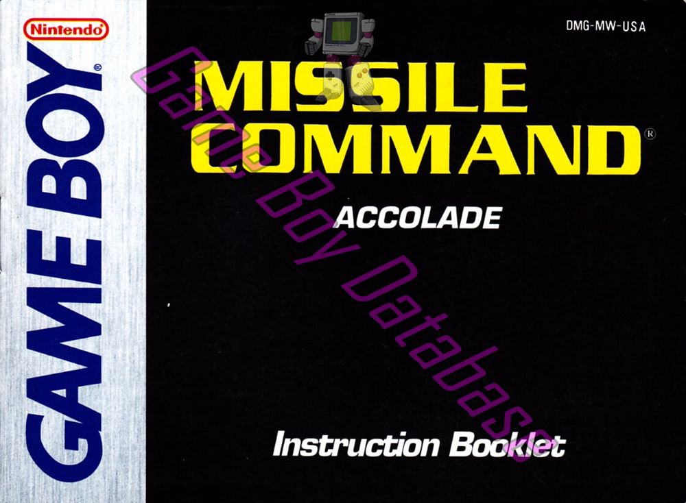 Missile Command USA Front of the booklet