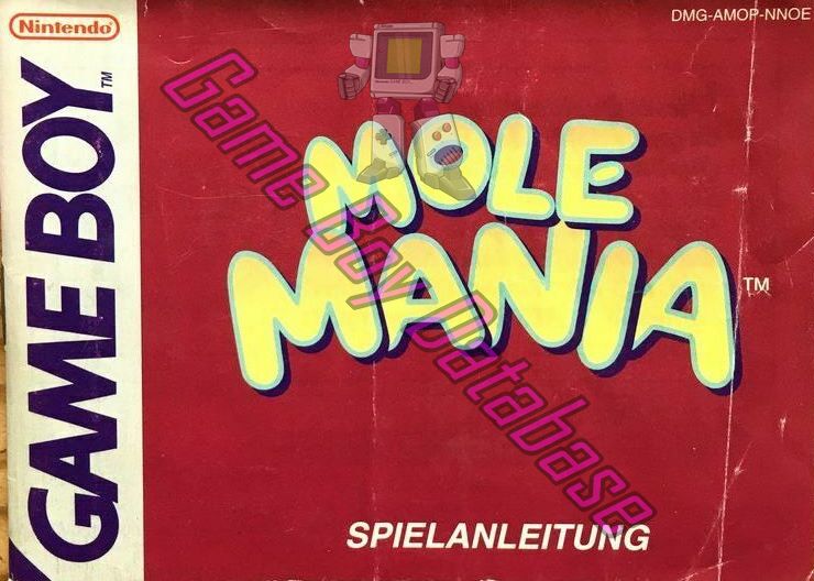 Mole Mania NNOE Front of the booklet