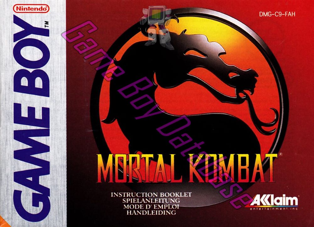 Mortal Kombat FAH Front of the booklet