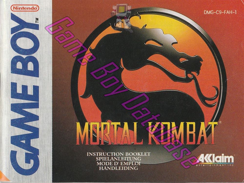 Mortal Kombat FAH-1 Front of the booklet