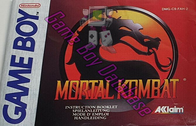 Mortal Kombat FAH-2 Front of the booklet