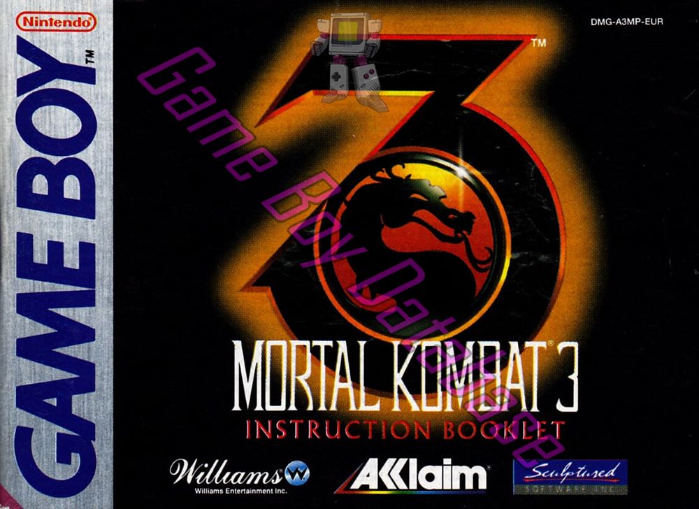 Mortal Kombat 3 EUR Front of the booklet