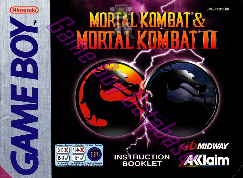 Mortal Kombat & Mortal Kombat II EUR Front of the booklet