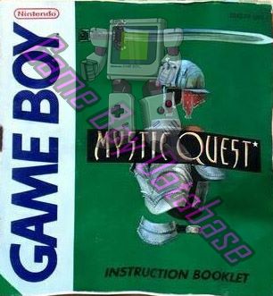 Mystic Quest UKV-1 Front of the booklet