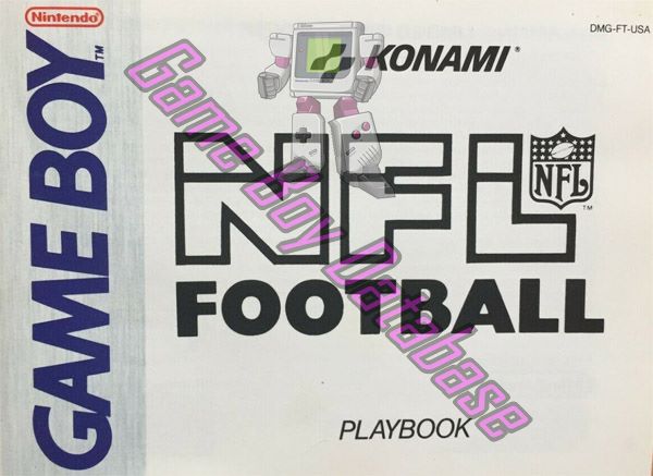 NFL Football USA Front of the booklet