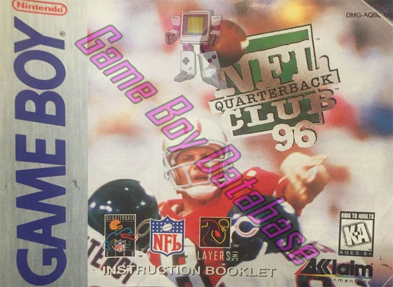 NFL Quarterback Club 96 USA Front of the booklet