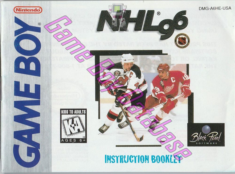 NHL 96 USA Front of the booklet