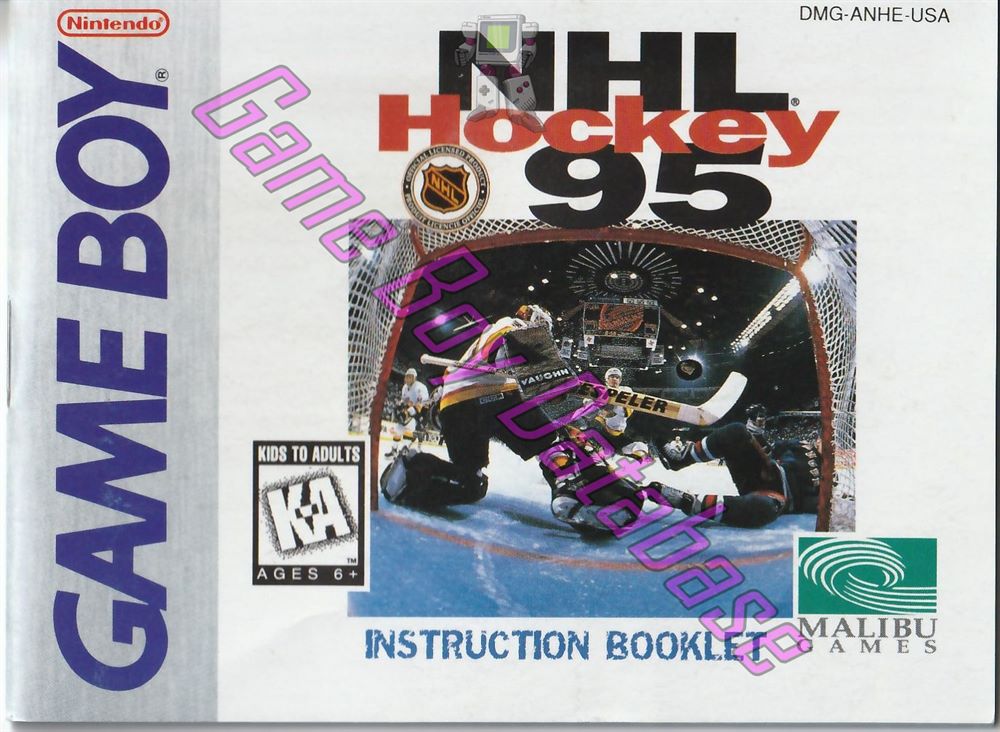 NHL Hockey 95 USA Front of the booklet