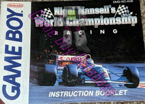 Nigel Mansell’s World Championship AUS Front of the booklet