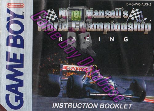 Nigel Mansell’s World Championship AUS-1 Front of the booklet