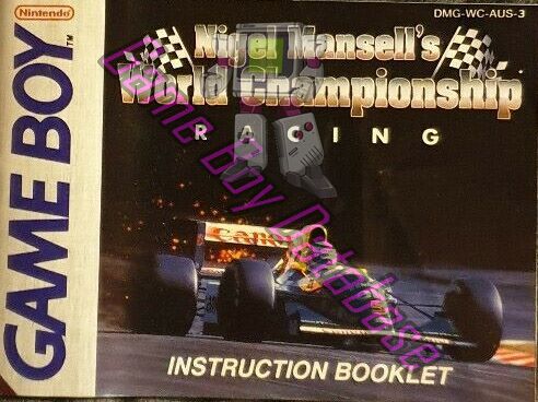 Nigel Mansell’s World Championship AUS-2 Front of the booklet