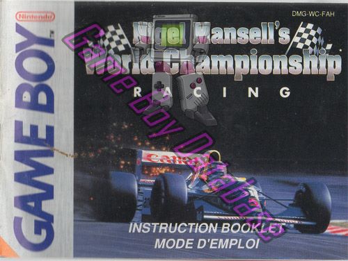 Nigel Mansell’s World Championship FAH Front of the booklet