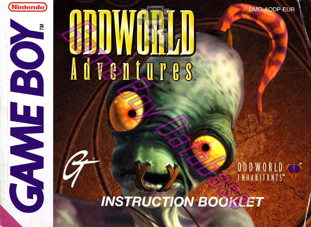 Oddworld Adventures EUR Front of the booklet