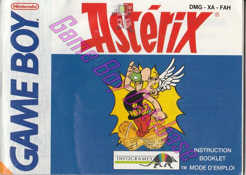 Astérix FAH-2 Front of the booklet