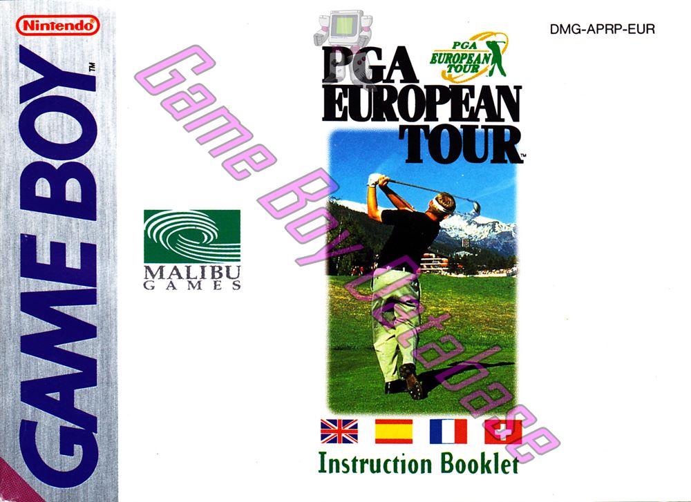 PGA European Tour EUR Front of the booklet