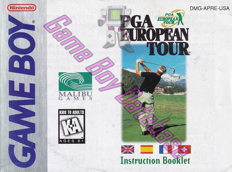 PGA European Tour USA Front of the booklet