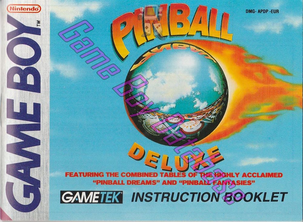 Pinball Deluxe EUR-1 Front of the booklet