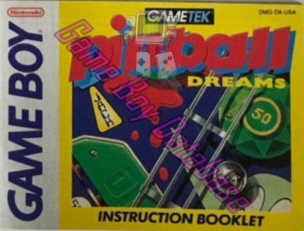 Pinball Dreams USA Front of the booklet