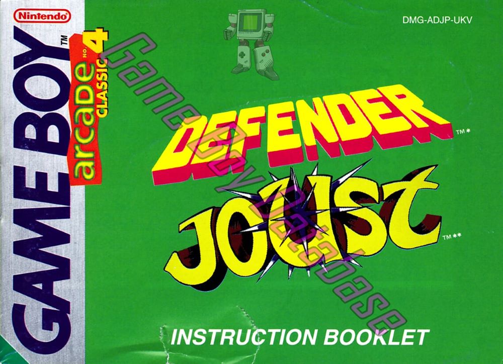 Arcade Classic no.4 Defender - Joust UKV Front of the booklet