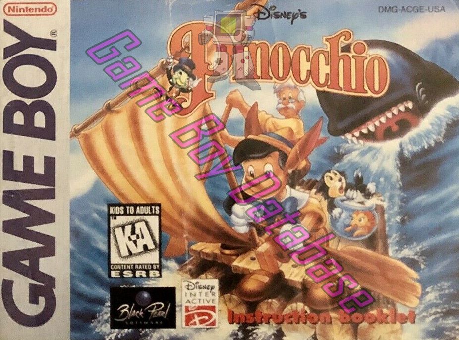 Pinocchio USA Front of the booklet