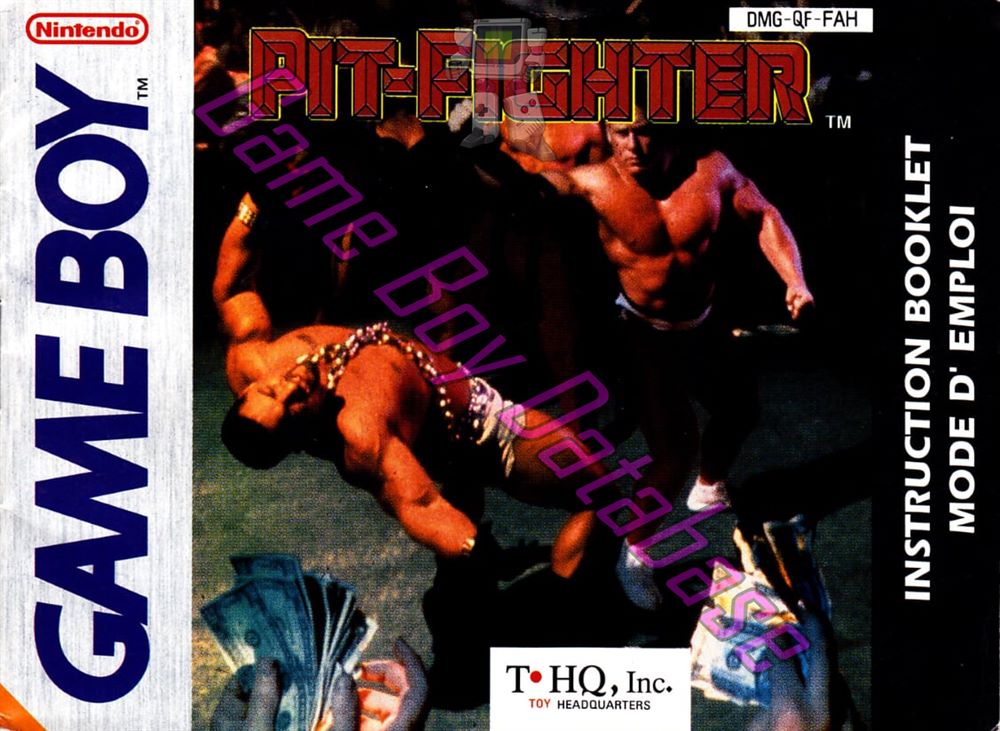 Pit-Fighter FAH Front of the booklet