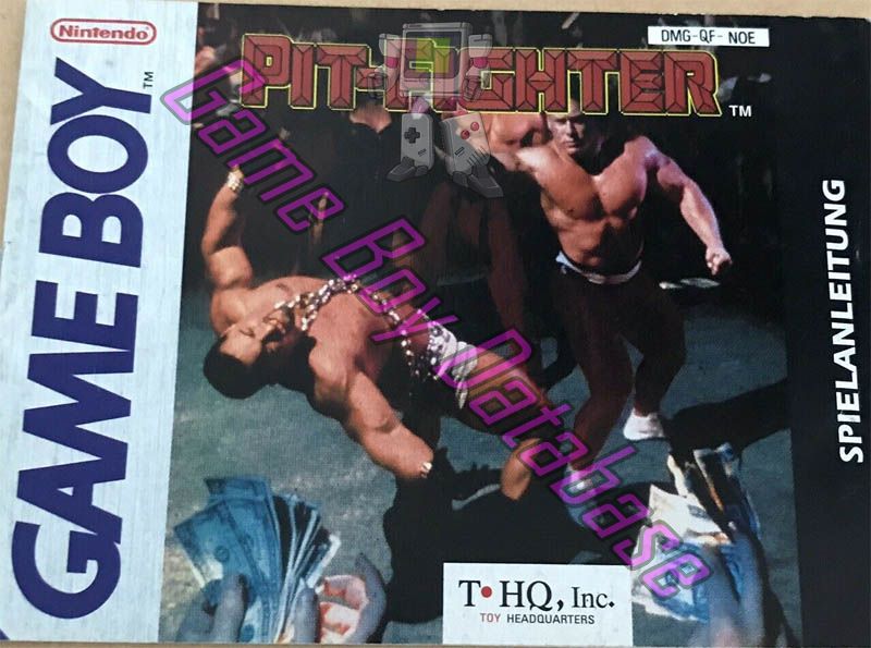 Pit-Fighter NOE Front of the booklet