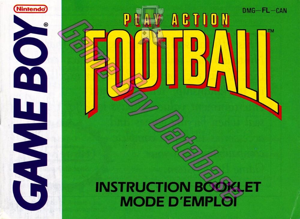 Play Action Football CAN Front of the booklet