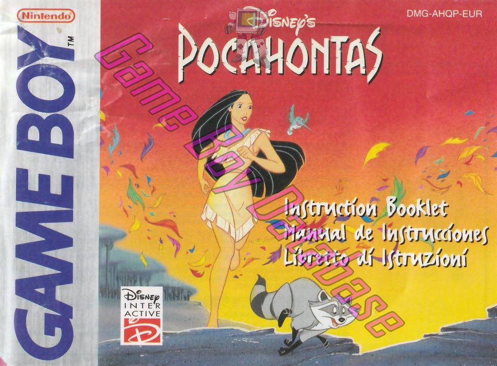 Pocahontas (Disney's) EUR Front of the booklet