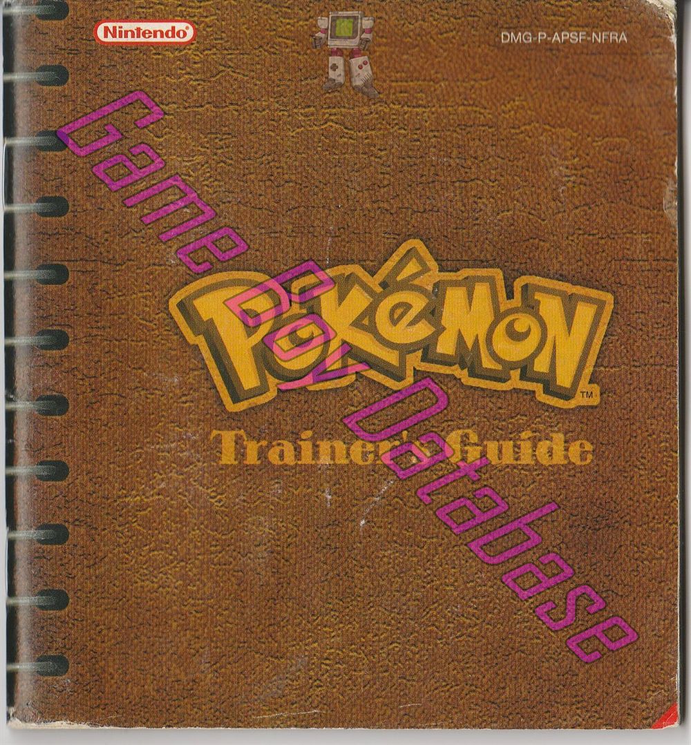 Pokemon Version bleue NFRA-3 Front of the booklet