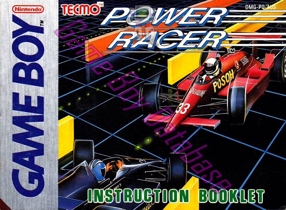 Power Racer AUS Front of the booklet