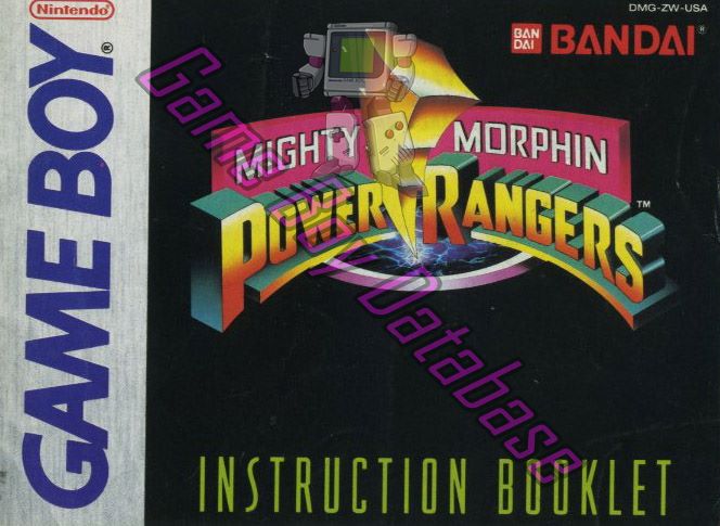 Power rangers USA Front of the booklet