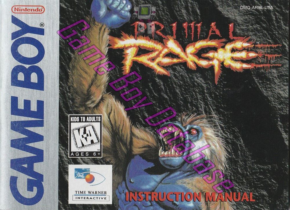 Primal Rage USA Front of the booklet