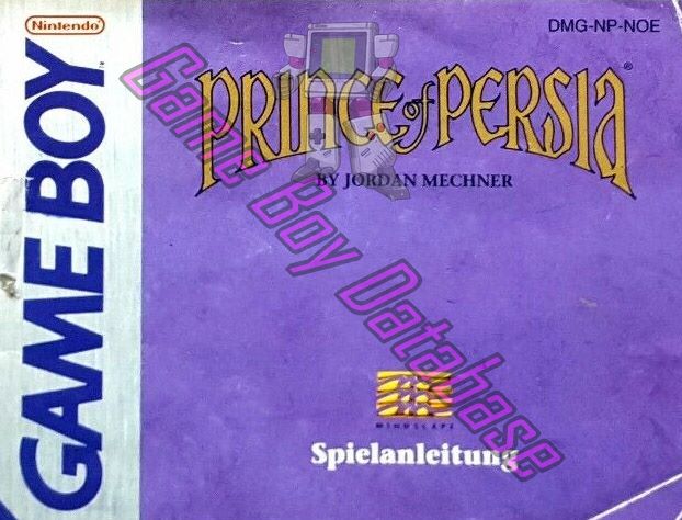 Prince of Persia NOE Front of the booklet