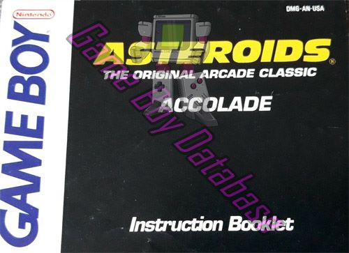 Asteroids USA Front of the booklet